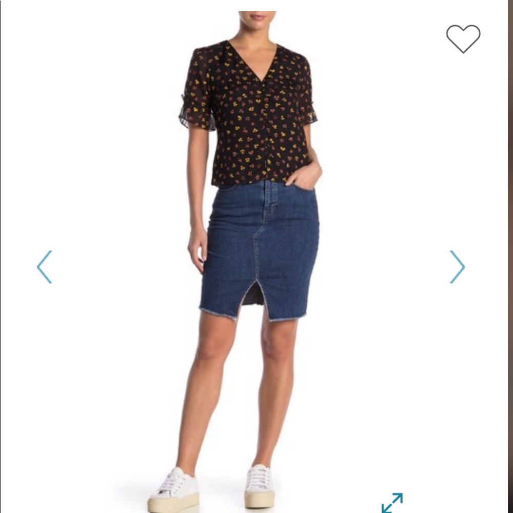 Madewell Frey Hem Denim Pencil Skirt